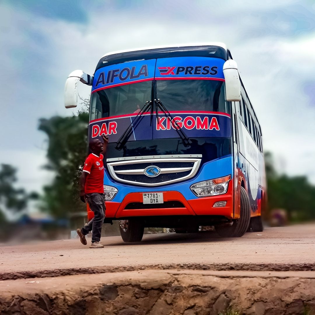 Aifola Express bus parked at the station